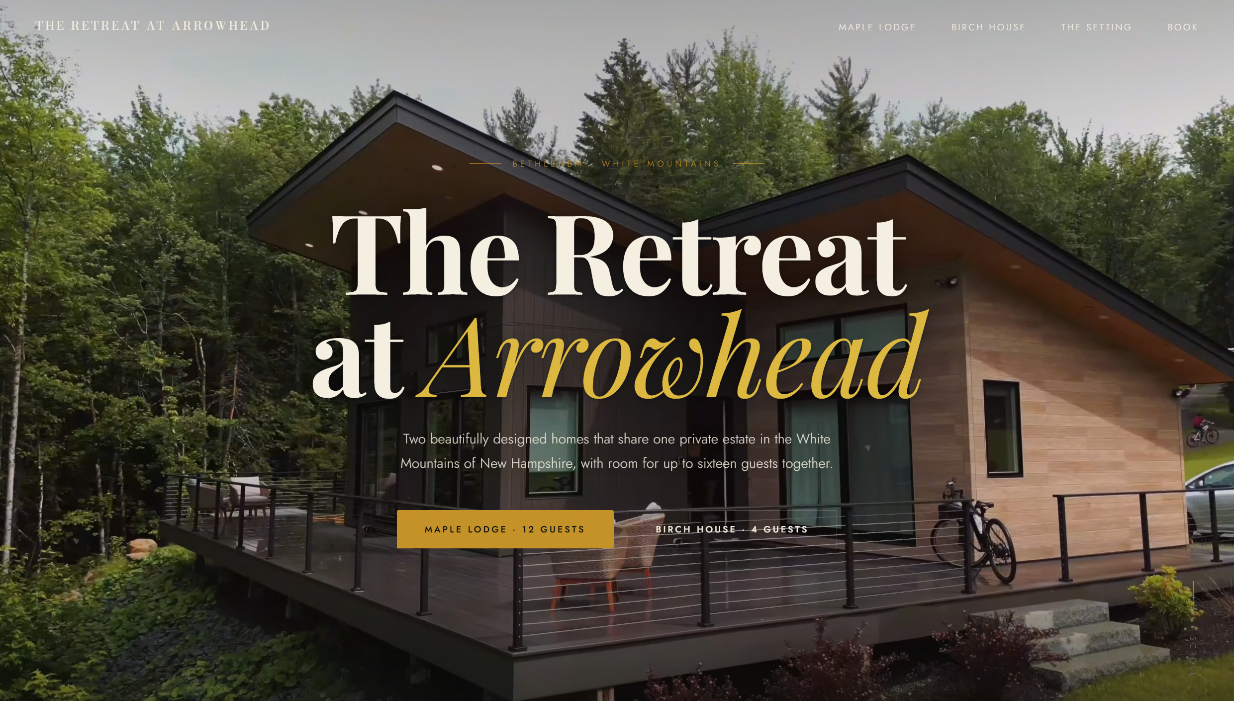 Arrowhead Retreat website project